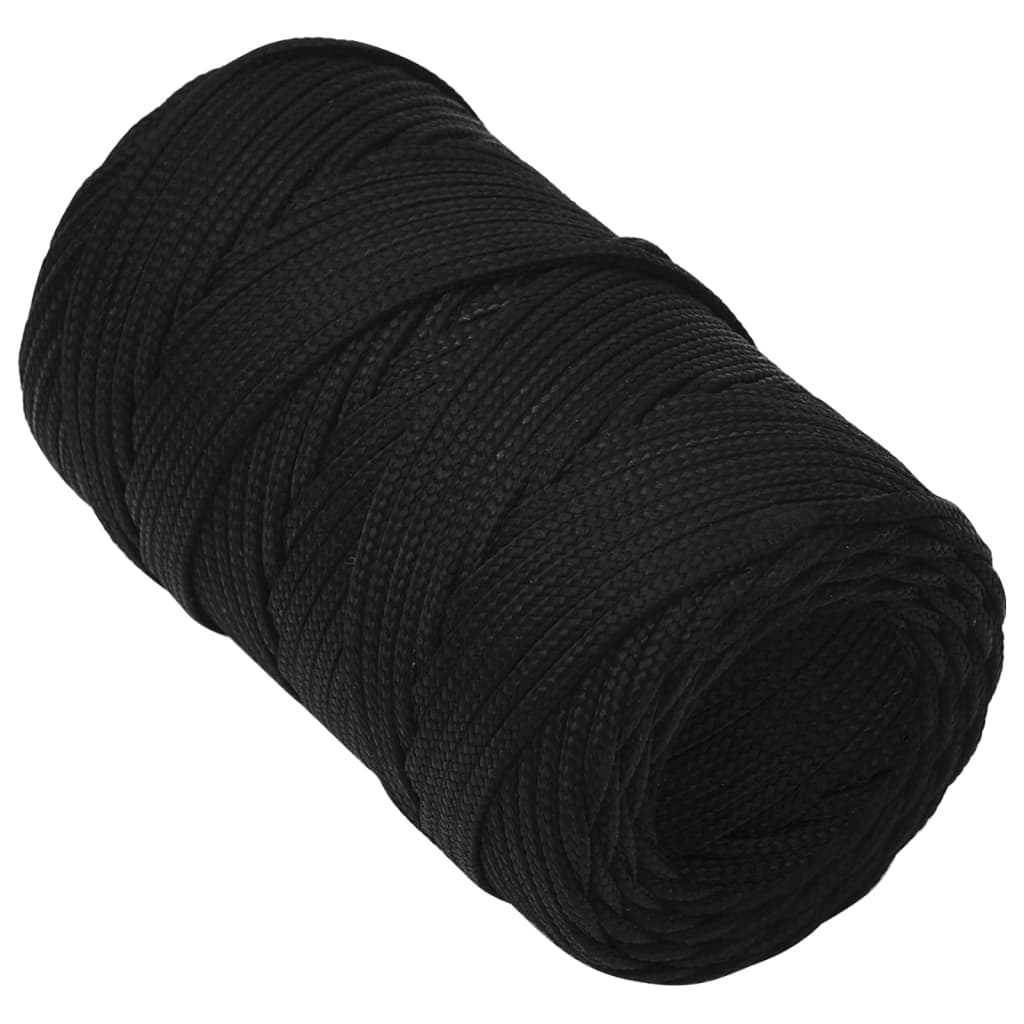 vidaXL Frânghie de lucru, negru, 2 mm, 50 m, poliester vidaXL Frânghie de lucru, negru, 2 mm, 50 m, poliester