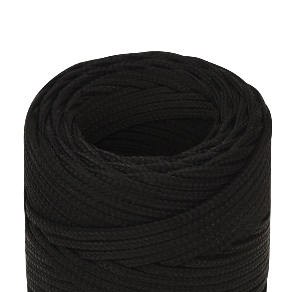 vidaXL Frânghie de lucru, negru, 2 mm, 500 m, poliester vidaXL Frânghie de lucru, negru, 2 mm, 500 m, poliester