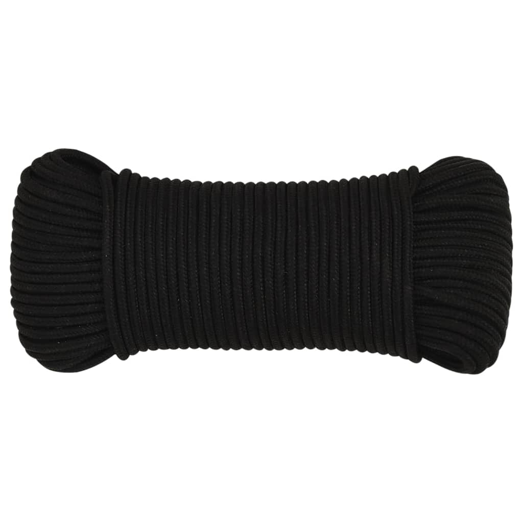 vidaXL Frânghie de lucru, negru, 3 mm, 250 m, polipropilenă vidaXL Frânghie de lucru, negru, 3 mm, 250 m, polipropilenă