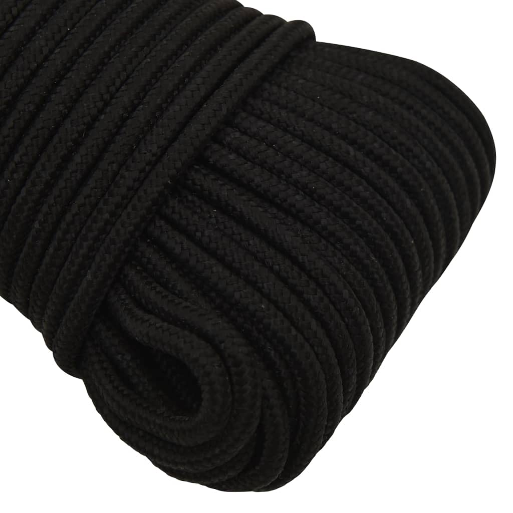 vidaXL Frânghie de lucru, negru, 5 mm, 100 m, poliester vidaXL Frânghie de lucru, negru, 5 mm, 100 m, poliester