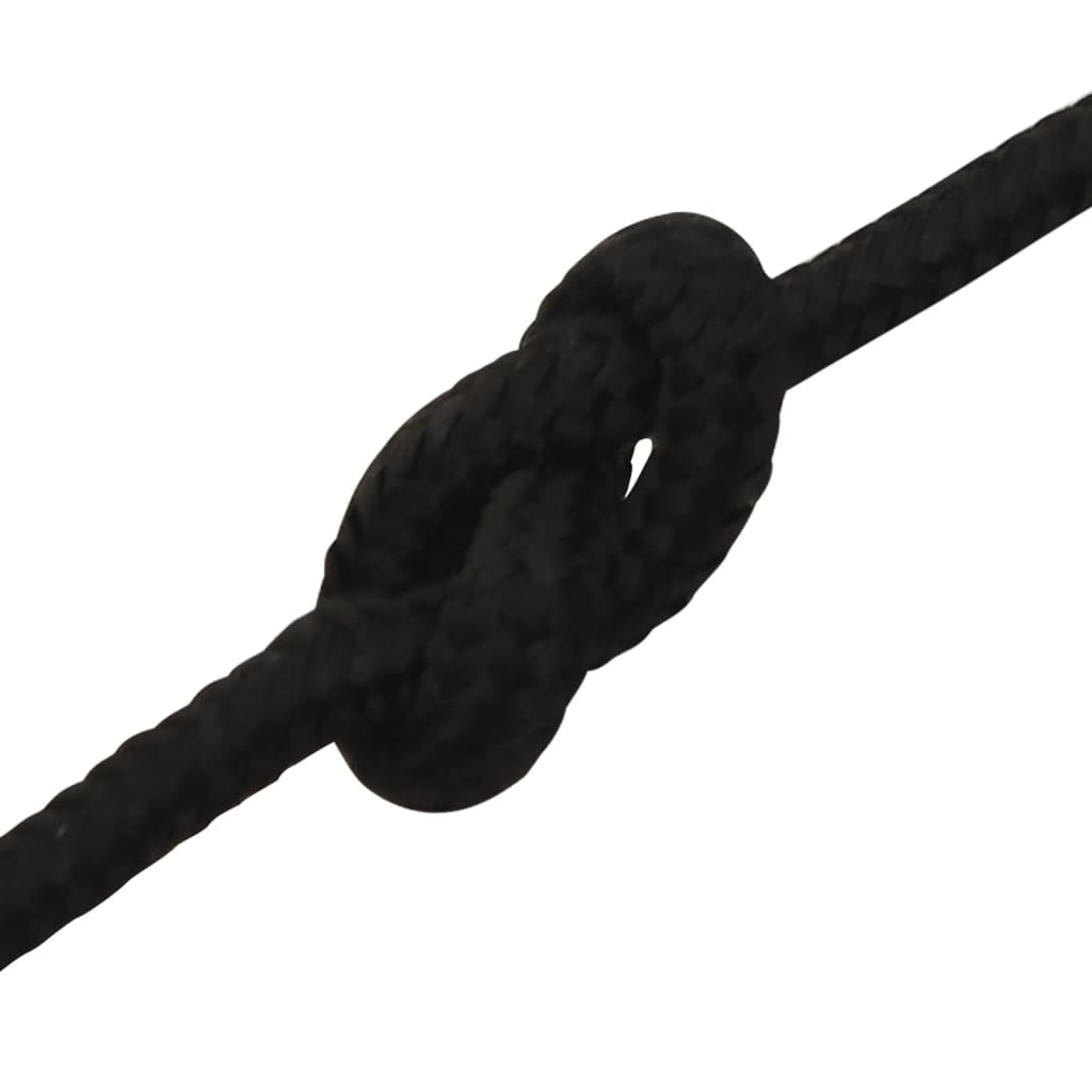 vidaXL Frânghie de lucru, negru, 5 mm, 100 m, poliester vidaXL Frânghie de lucru, negru, 5 mm, 100 m, poliester
