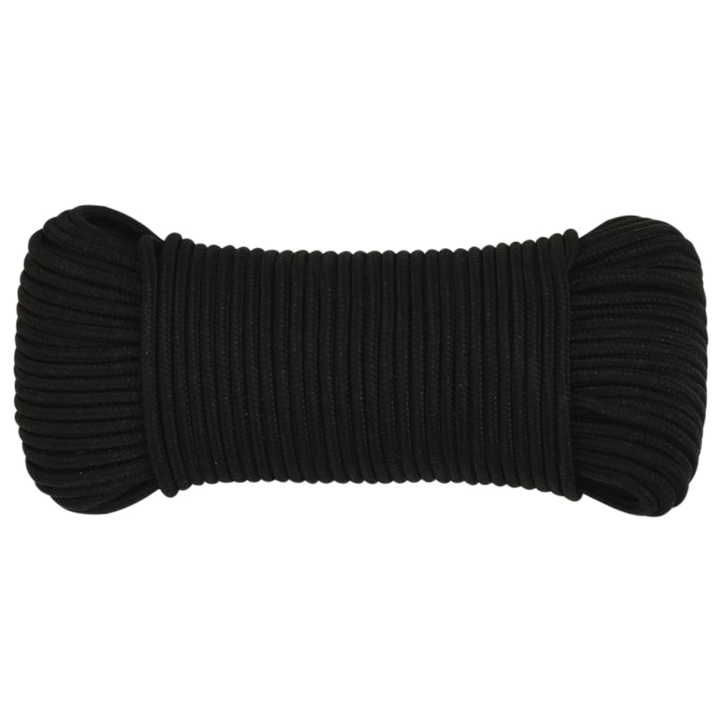 vidaXL Frânghie de lucru, negru, 5 mm, 250 m, poliester vidaXL Frânghie de lucru, negru, 5 mm, 250 m, poliester