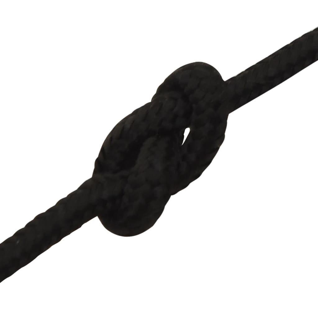 vidaXL Frânghie de lucru, negru, 5 mm, 250 m, poliester vidaXL Frânghie de lucru, negru, 5 mm, 250 m, poliester