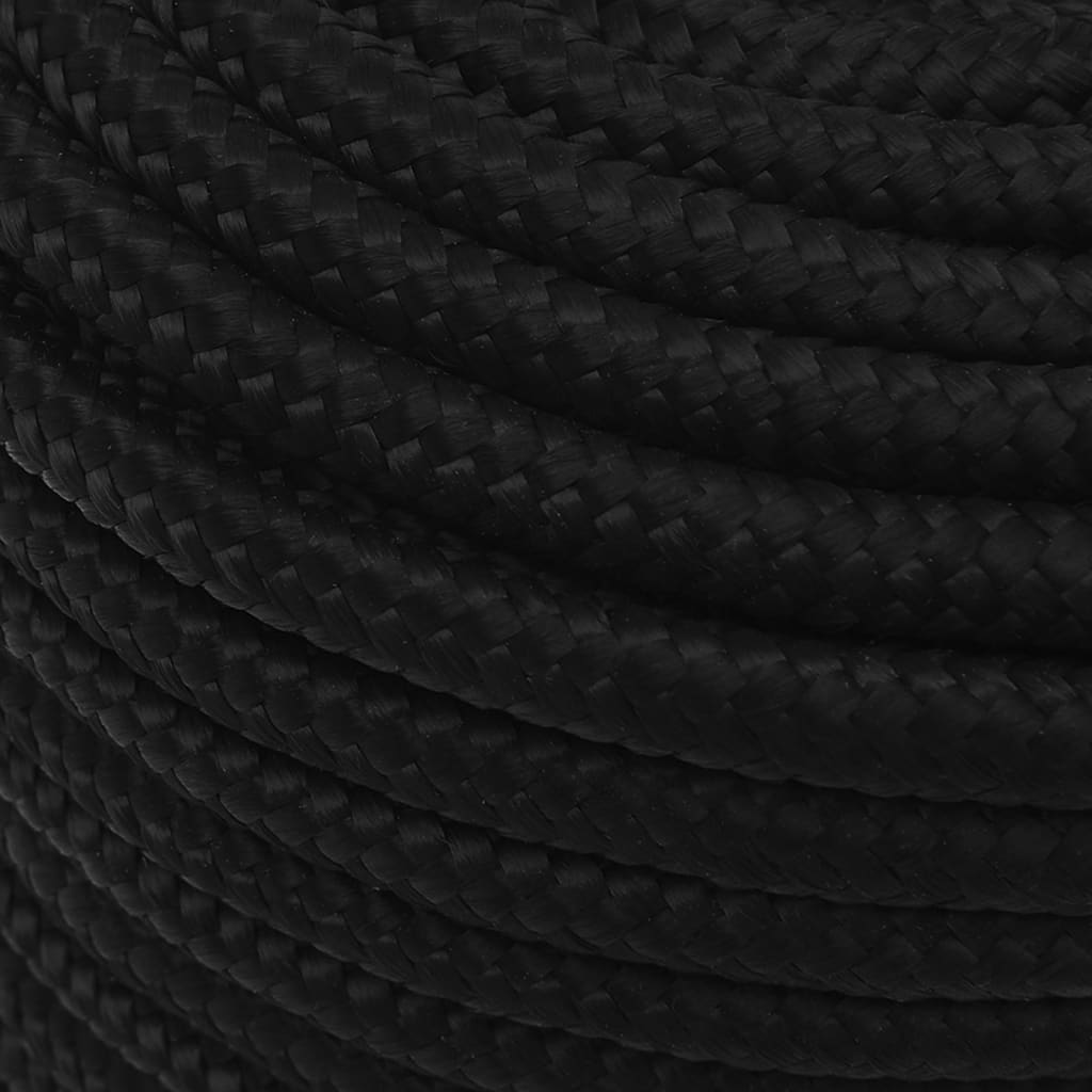 vidaXL Frânghie de lucru, negru, 14 mm, 250 m, poliester vidaXL Frânghie de lucru, negru, 14 mm, 250 m, poliester