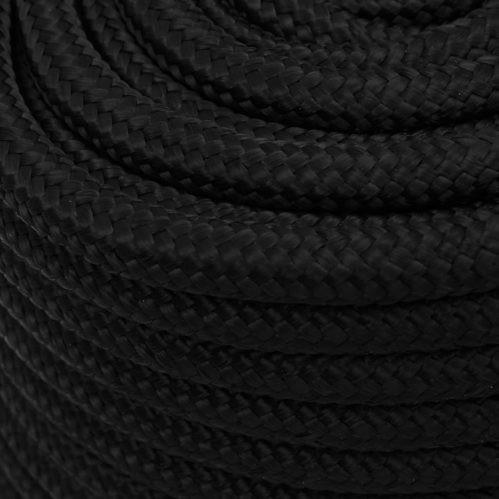 vidaXL Frânghie de lucru, negru, 18 mm, 100 m, poliester vidaXL Frânghie de lucru, negru, 18 mm, 100 m, poliester