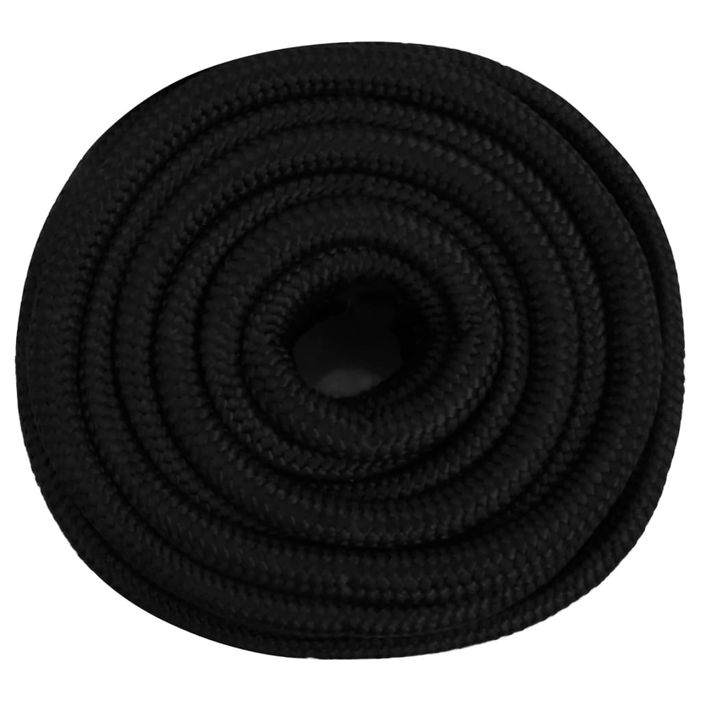 vidaXL Frânghie de lucru, negru, 20 mm, 25 m, poliester vidaXL Frânghie de lucru, negru, 20 mm, 25 m, poliester