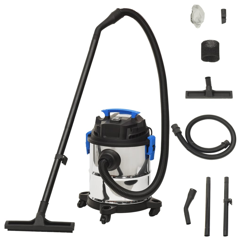 vidaXL Aspirator cu aspirare umedă și uscată, argintiu, 20 L, 1200 W vidaXL Aspirator cu aspirare umedă și uscată, argintiu, 20 L, 1200 W