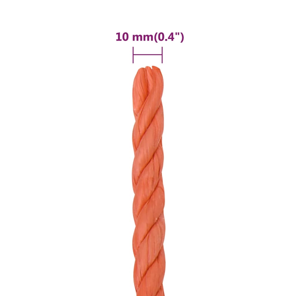 vidaXL Frânghie de lucru, portocaliu, 10 mm, 25 m, polipropilenă vidaXL Frânghie de lucru, portocaliu, 10 mm, 25 m, polipropilenă