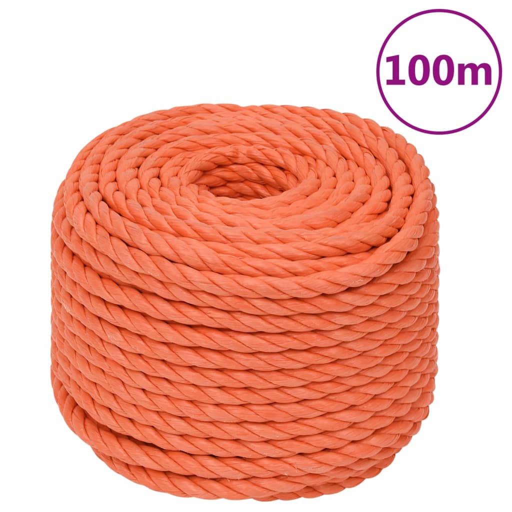 vidaXL Frânghie de lucru, portocaliu, 24 mm, 100 m, polipropilenă vidaXL Frânghie de lucru, portocaliu, 24 mm, 100 m, polipropilenă