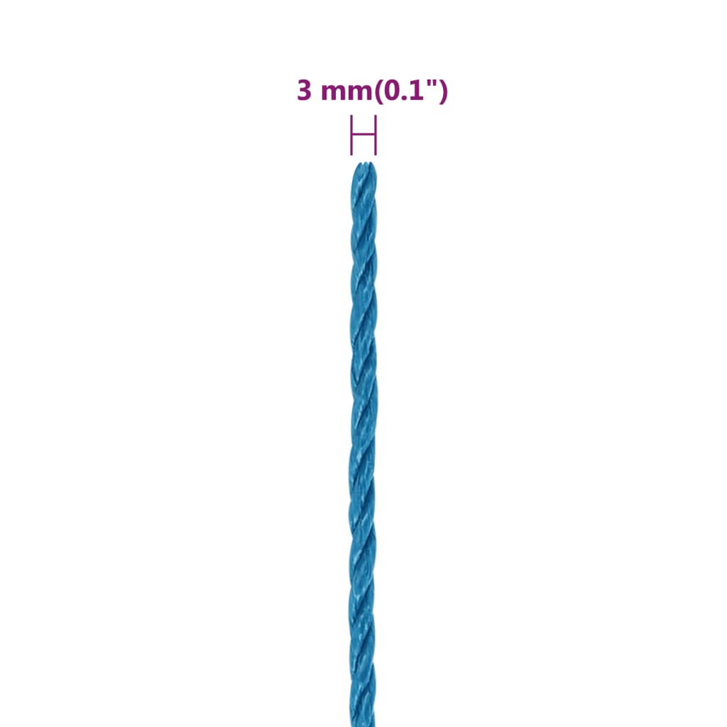 vidaXL Frânghie de lucru, albastru, 3 mm, 25 m, polipropilenă