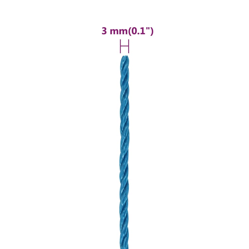 vidaXL Frânghie de lucru, albastru, 3 mm, 250 m, polipropilenă