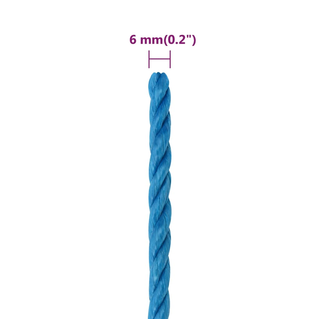 vidaXL Frânghie de lucru, albastru, 6 mm, 25 m, polipropilenă