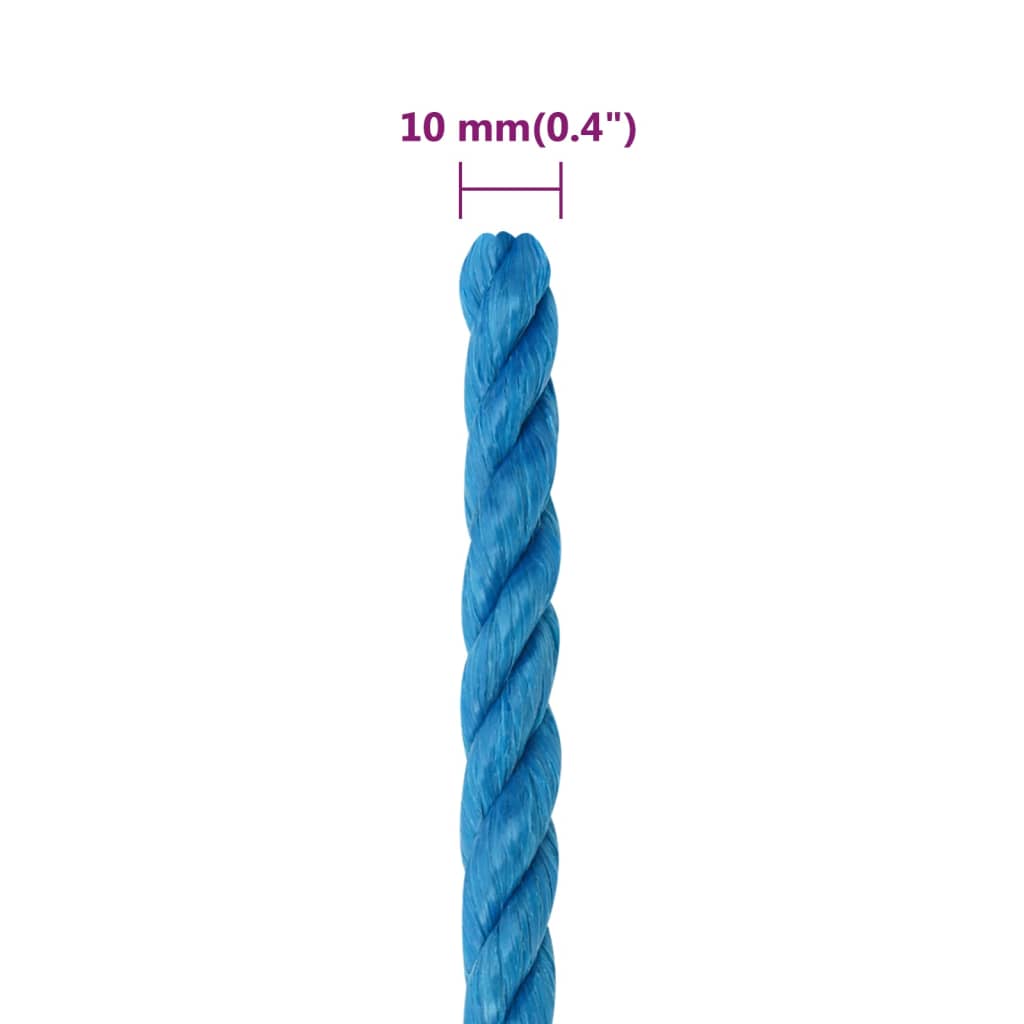 vidaXL Frânghie de lucru, albastru, 10 mm, 50 m, polipropilenă