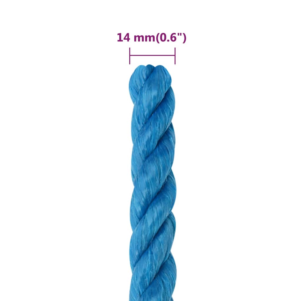vidaXL Frânghie de lucru, albastru, 14 mm, 25 m, polipropilenă