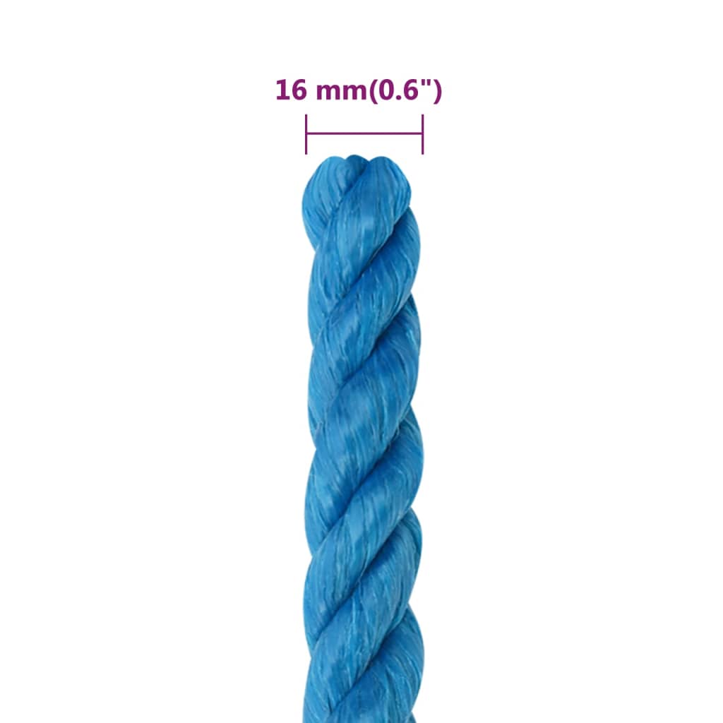 vidaXL Frânghie de lucru, albastru, 16 mm, 25 m, polipropilenă
