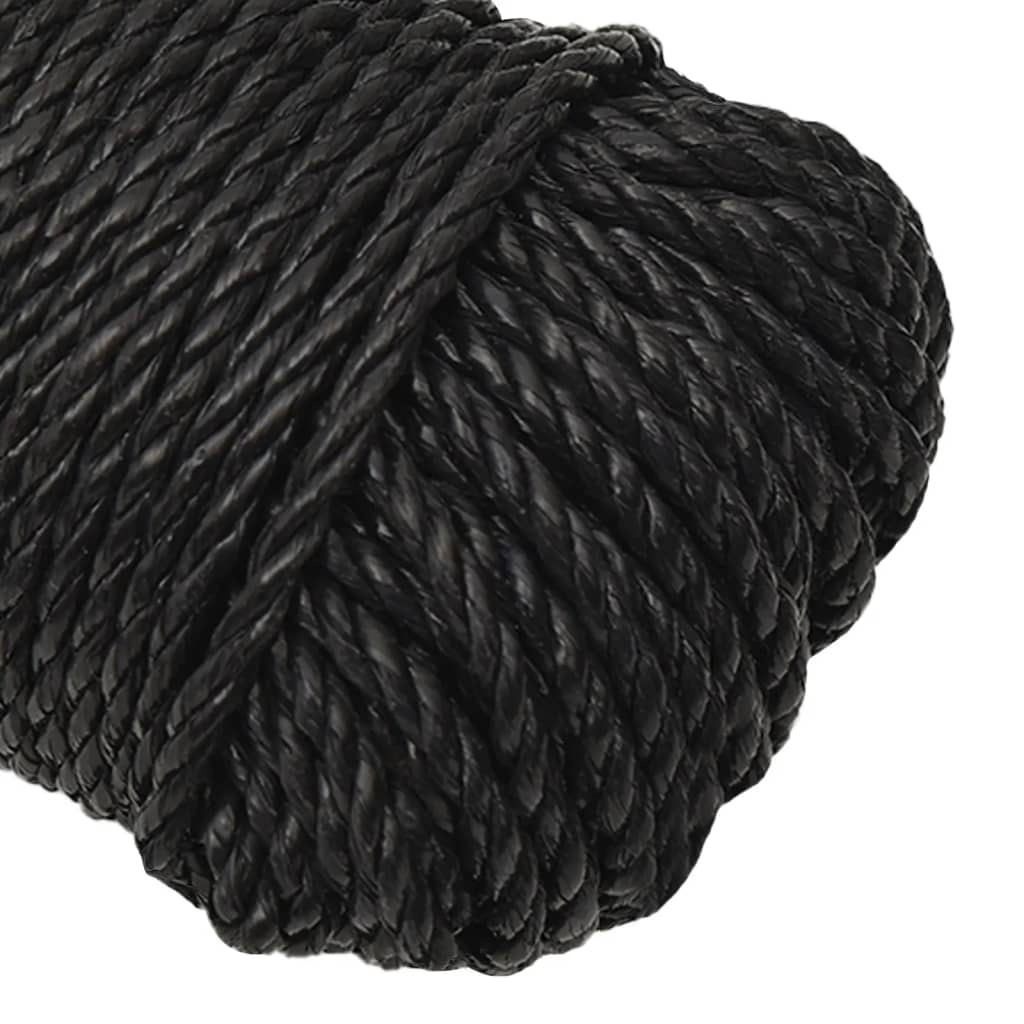 vidaXL Frânghie de lucru, negru, 3 mm, 100 m, polipropilenă vidaXL Frânghie de lucru, negru, 3 mm, 100 m, polipropilenă