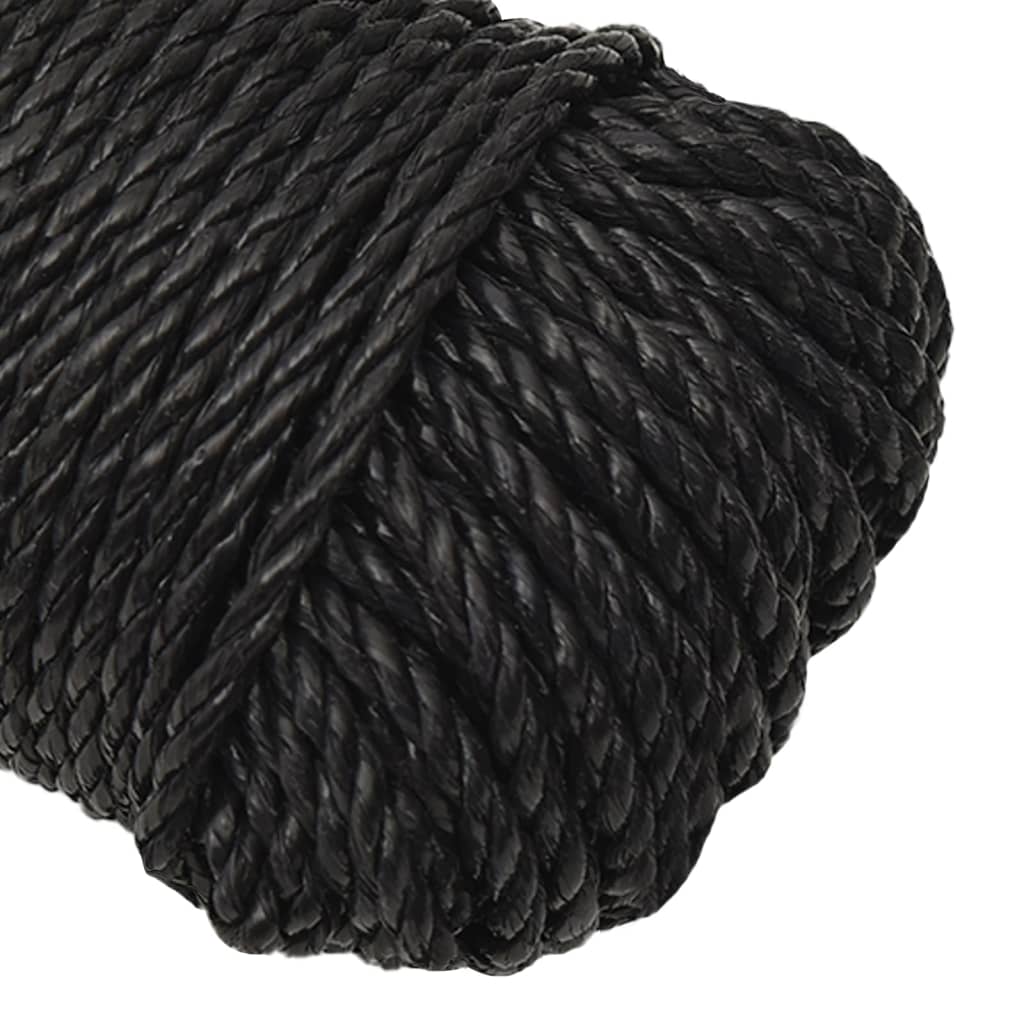 vidaXL Frânghie de lucru, negru, 3 mm, 250 m, polipropilenă vidaXL Frânghie de lucru, negru, 3 mm, 250 m, polipropilenă