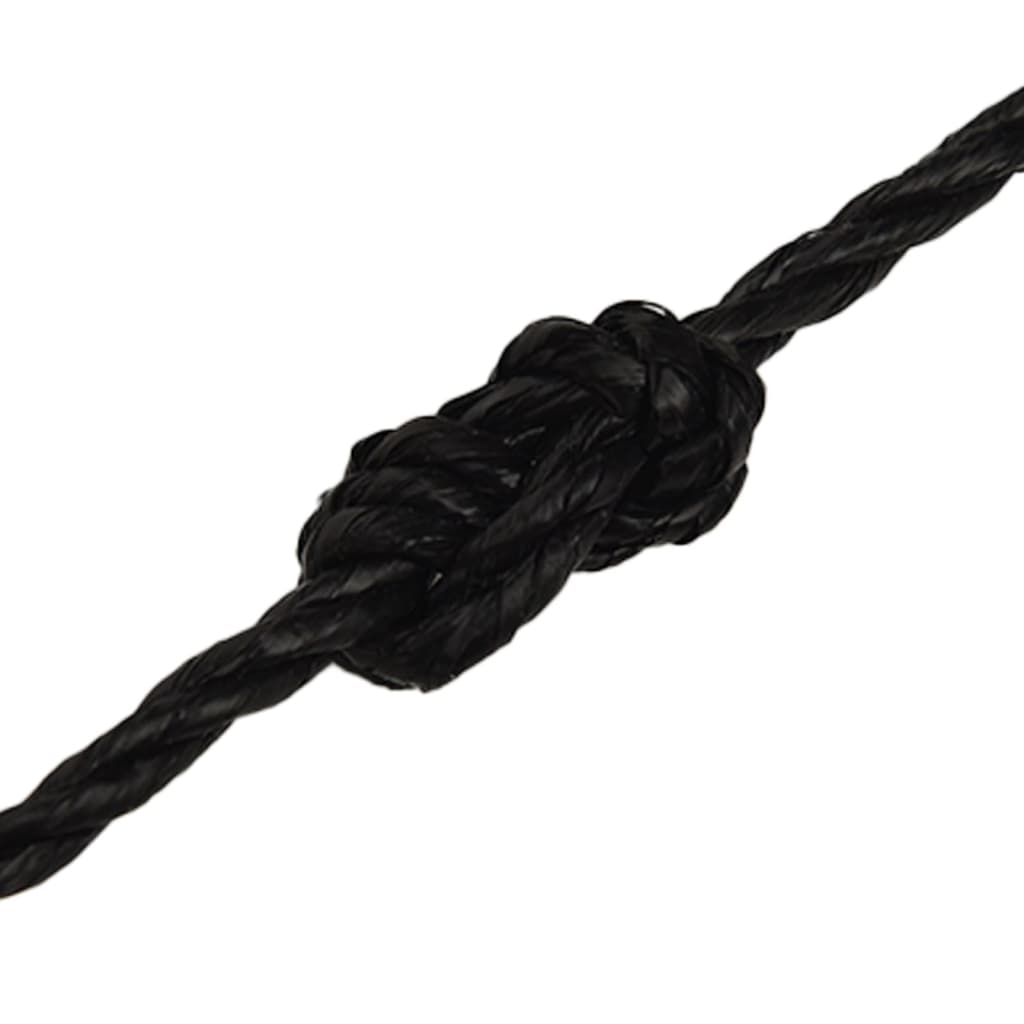 vidaXL Frânghie de lucru, negru, 6 mm, 100 m, polipropilenă vidaXL Frânghie de lucru, negru, 6 mm, 100 m, polipropilenă