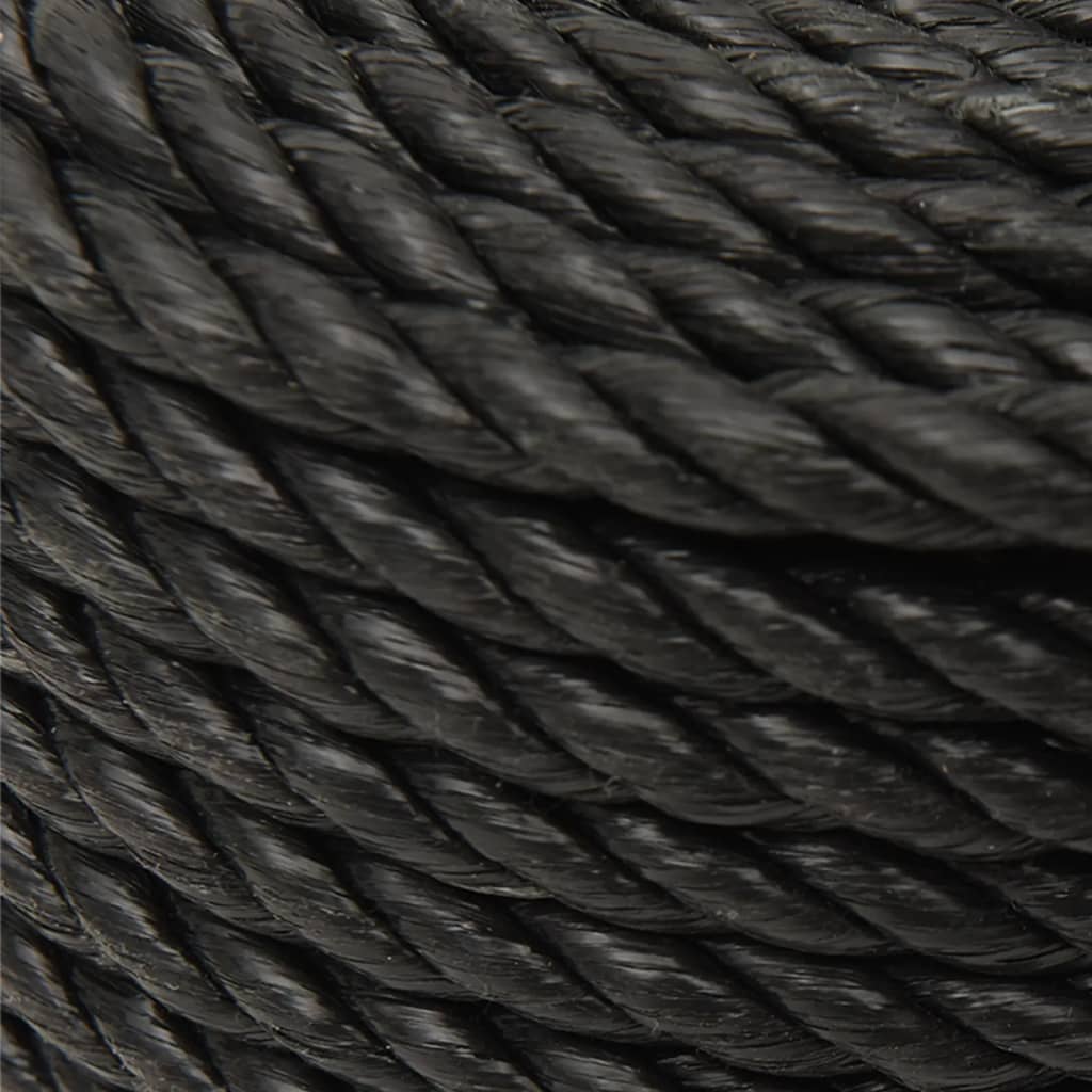vidaXL Frânghie de lucru, negru, 10 mm, 50 m, polipropilenă