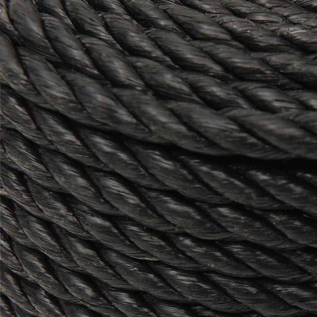 vidaXL Frânghie de lucru, negru, 10 mm, 500 m, polipropilenă