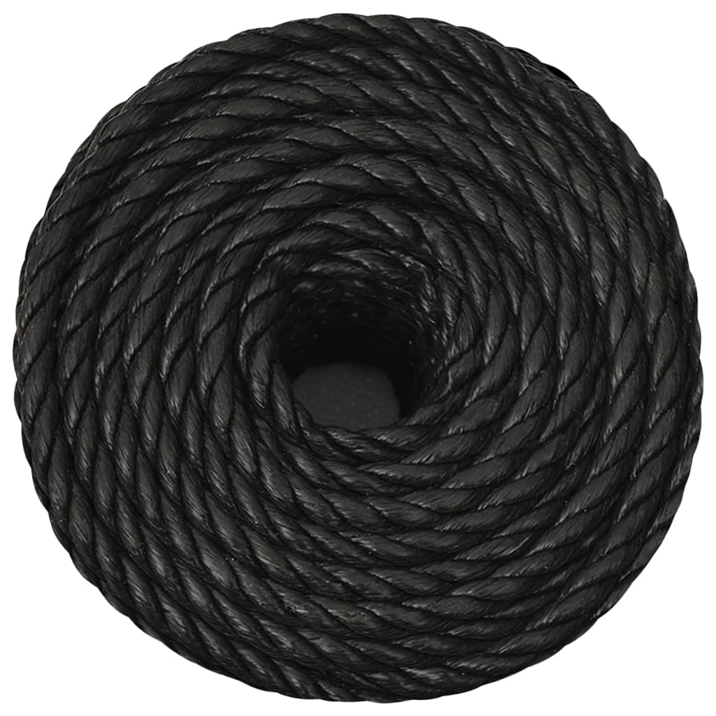 vidaXL Frânghie de lucru, negru, 12 mm, 25 m, polipropilenă
