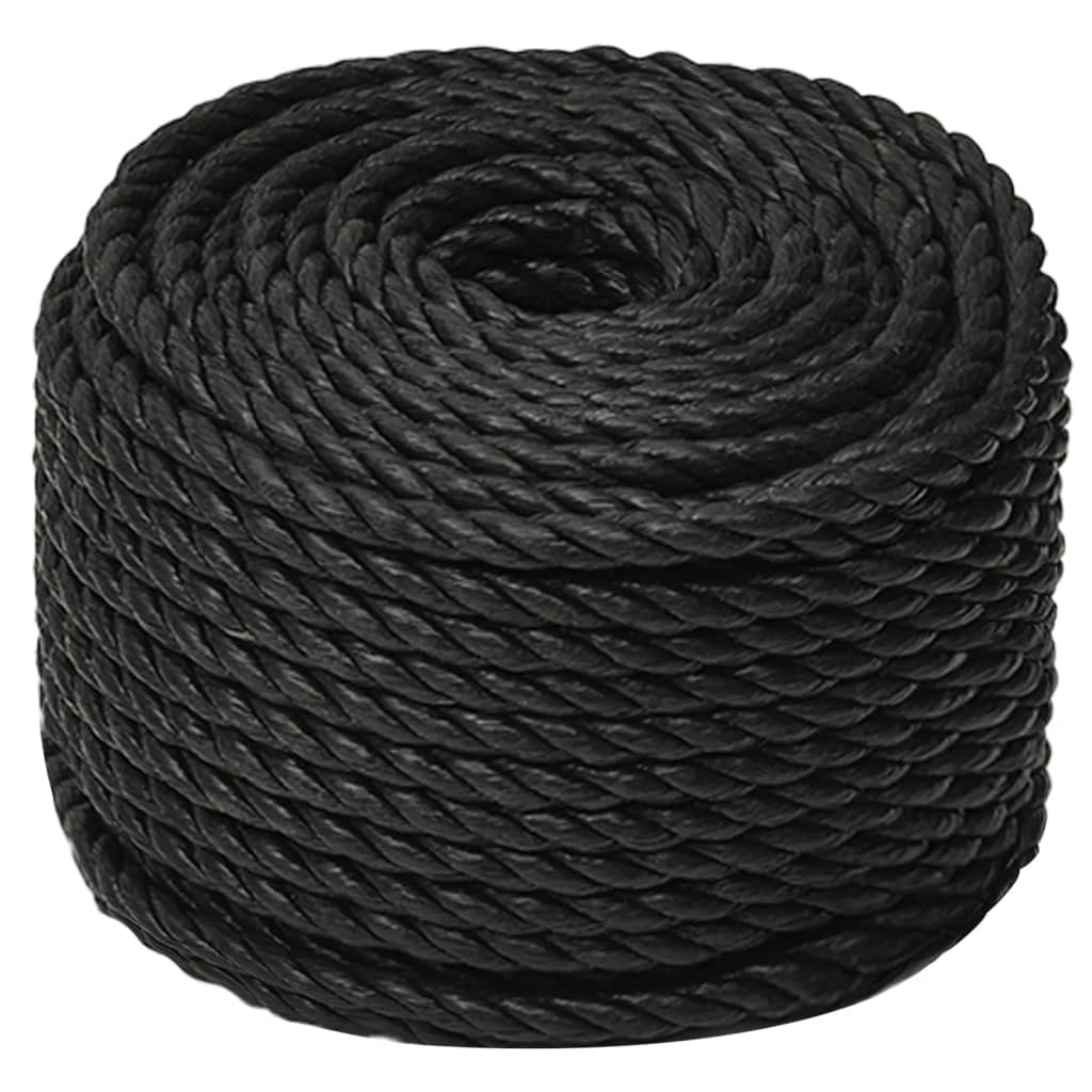 vidaXL Frânghie de lucru, negru, 12 mm, 50 m, polipropilenă vidaXL Frânghie de lucru, negru, 12 mm, 50 m, polipropilenă
