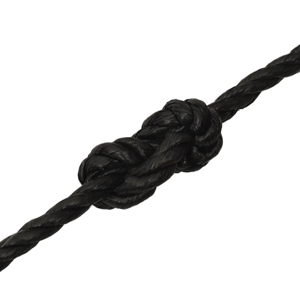 vidaXL Frânghie de lucru, negru, 12 mm, 100 m, polipropilenă