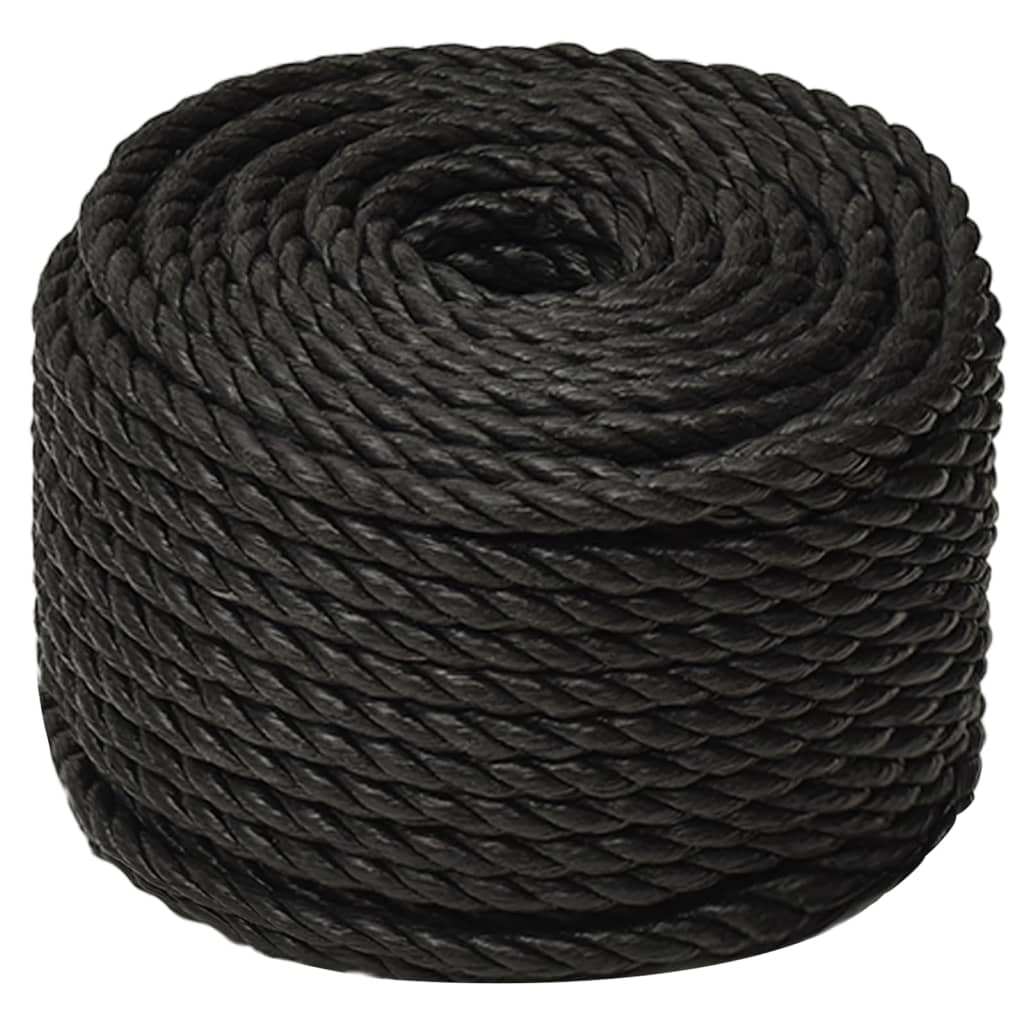 vidaXL Frânghie de lucru, negru, 20 mm, 50 m, polipropilenă vidaXL Frânghie de lucru, negru, 20 mm, 50 m, polipropilenă