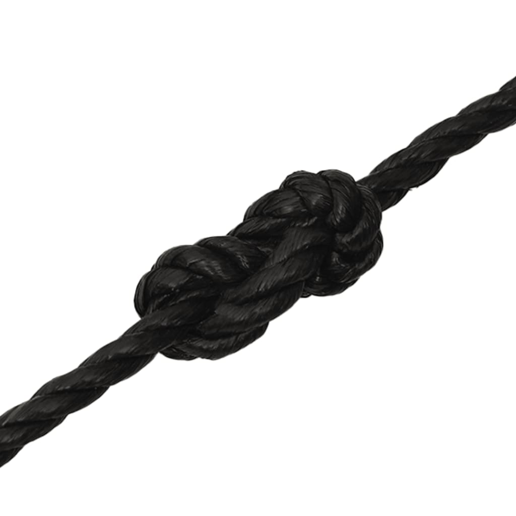 vidaXL Frânghie de lucru, negru, 20 mm, 100 m, polipropilenă vidaXL Frânghie de lucru, negru, 20 mm, 100 m, polipropilenă
