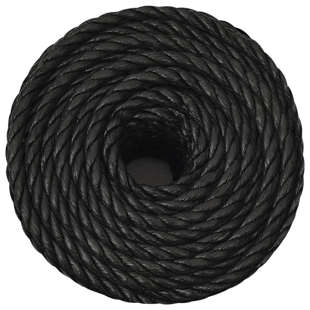 vidaXL Frânghie de lucru, negru, 24 mm, 100 m, polipropilenă