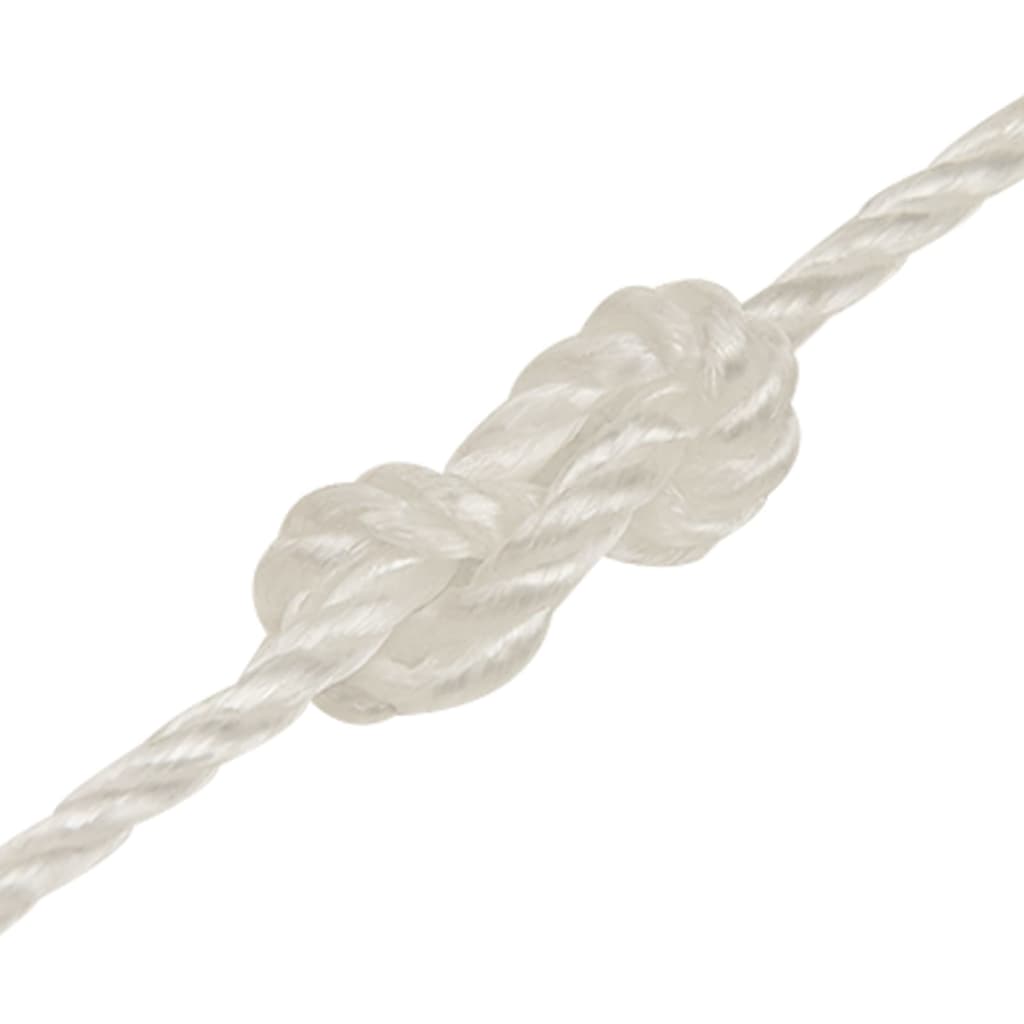 vidaXL Frânghie de lucru, Alb, 6 mm, 250 m, polipropilenă