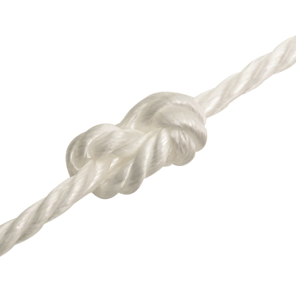 vidaXL Frânghie de lucru, Alb, 10 mm, 50 m, polipropilenă