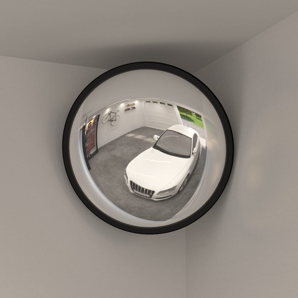 vidaXL Oglindă de trafic convexă de interior, negru, Ø40 cm, acril vidaXL Oglindă de trafic convexă de interior, negru, Ø40 cm, acril