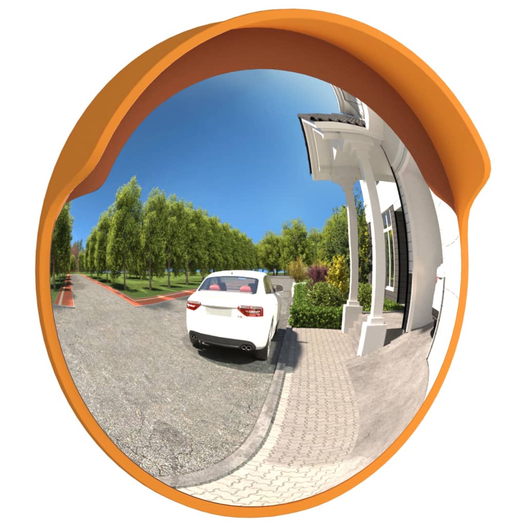 vidaXL Oglindă trafic convexă exterior, portocaliu Ø30 cm policarbonat vidaXL Oglindă trafic convexă exterior, portocaliu Ø30 cm policarbonat