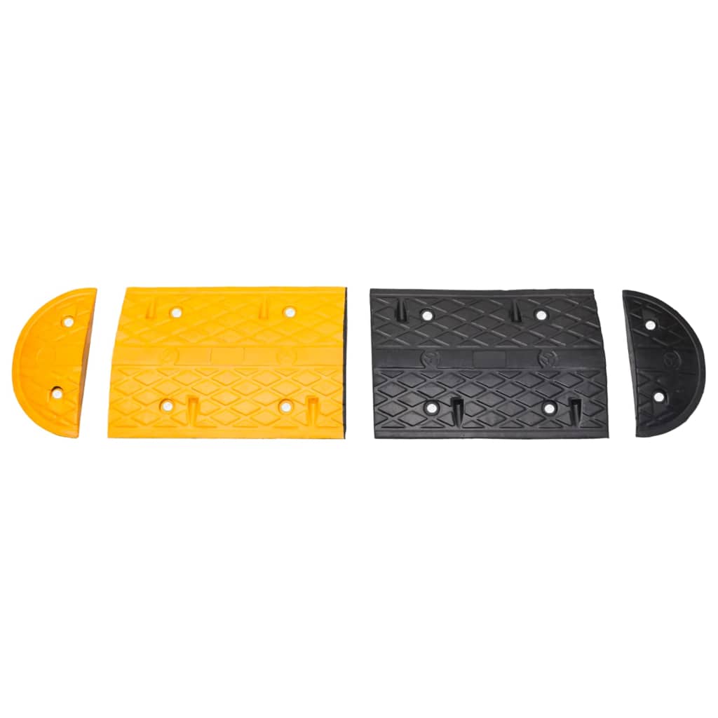 vidaXL Prag limitator de viteză galben și negru 129x32,5x4 cm cauciuc vidaXL Prag limitator de viteză galben și negru 129x32,5x4 cm cauciuc