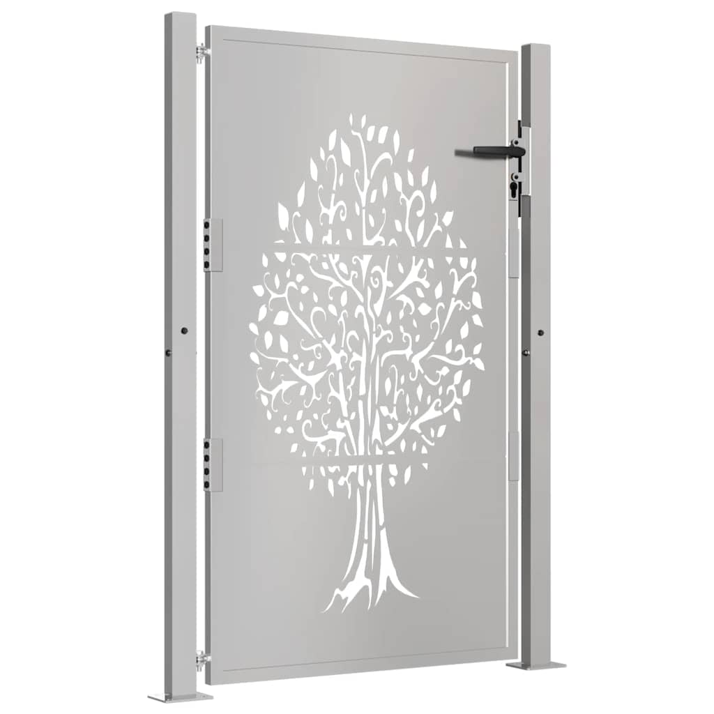 vidaXL Poartă pentru grădină, 105x130 cm, oțel corten, model copac