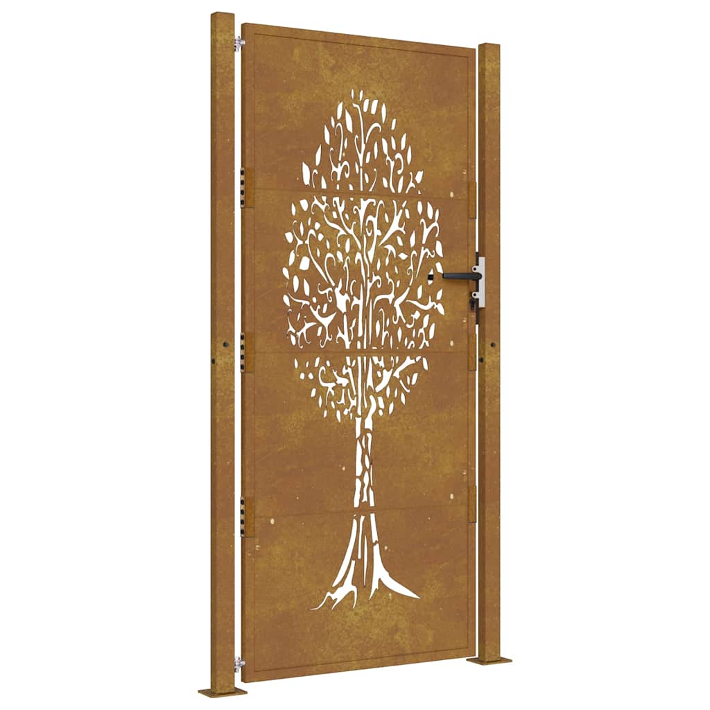 vidaXL Poartă de grădină, 105x205 cm, oțel corten, model copac vidaXL Poartă de grădină, 105x205 cm, oțel corten, model copac