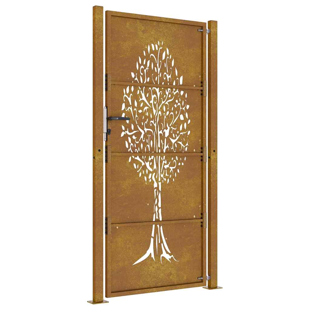 vidaXL Poartă de grădină, 105x205 cm, oțel corten, model copac vidaXL Poartă de grădină, 105x205 cm, oțel corten, model copac
