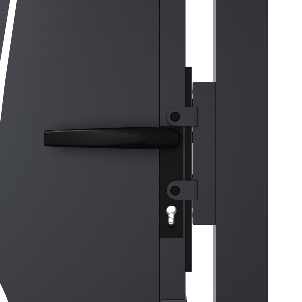 vidaXL Poartă de grădină antracit 100x75 cm oțel model iarbă