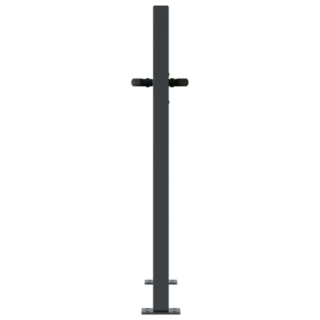 vidaXL Poartă de grădină antracit 100x100 cm oțel model iarbă