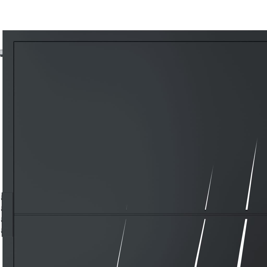 vidaXL Poartă pentru grădină, antracit, 105x205 cm, oțel, model iarbă vidaXL Poartă pentru grădină, antracit, 105x205 cm, oțel, model iarbă