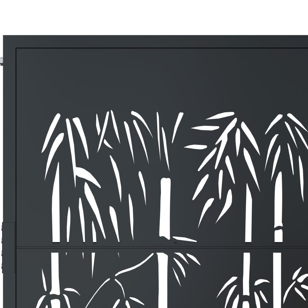 vidaXL Poartă pentru grădină, antracit, 105x205 cm, oțel, model bambus