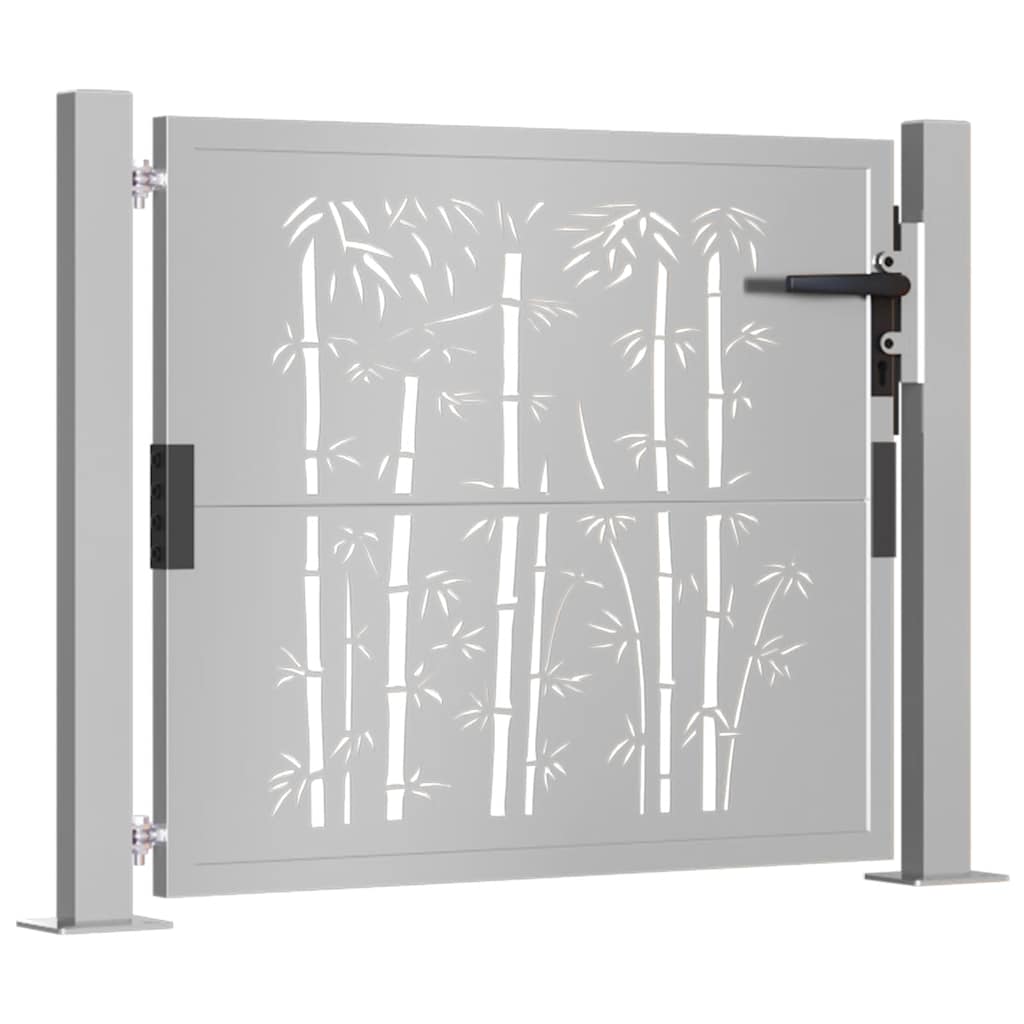 vidaXL Poartă pentru grădină, 105x80 cm, oțel corten, model bambus vidaXL Poartă pentru grădină, 105x80 cm, oțel corten, model bambus