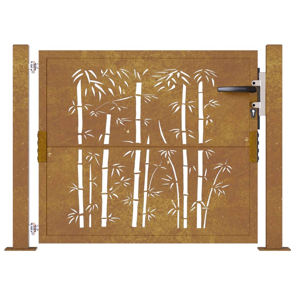 vidaXL Poartă pentru grădină, 105x80 cm, oțel corten, model bambus vidaXL Poartă pentru grădină, 105x80 cm, oțel corten, model bambus