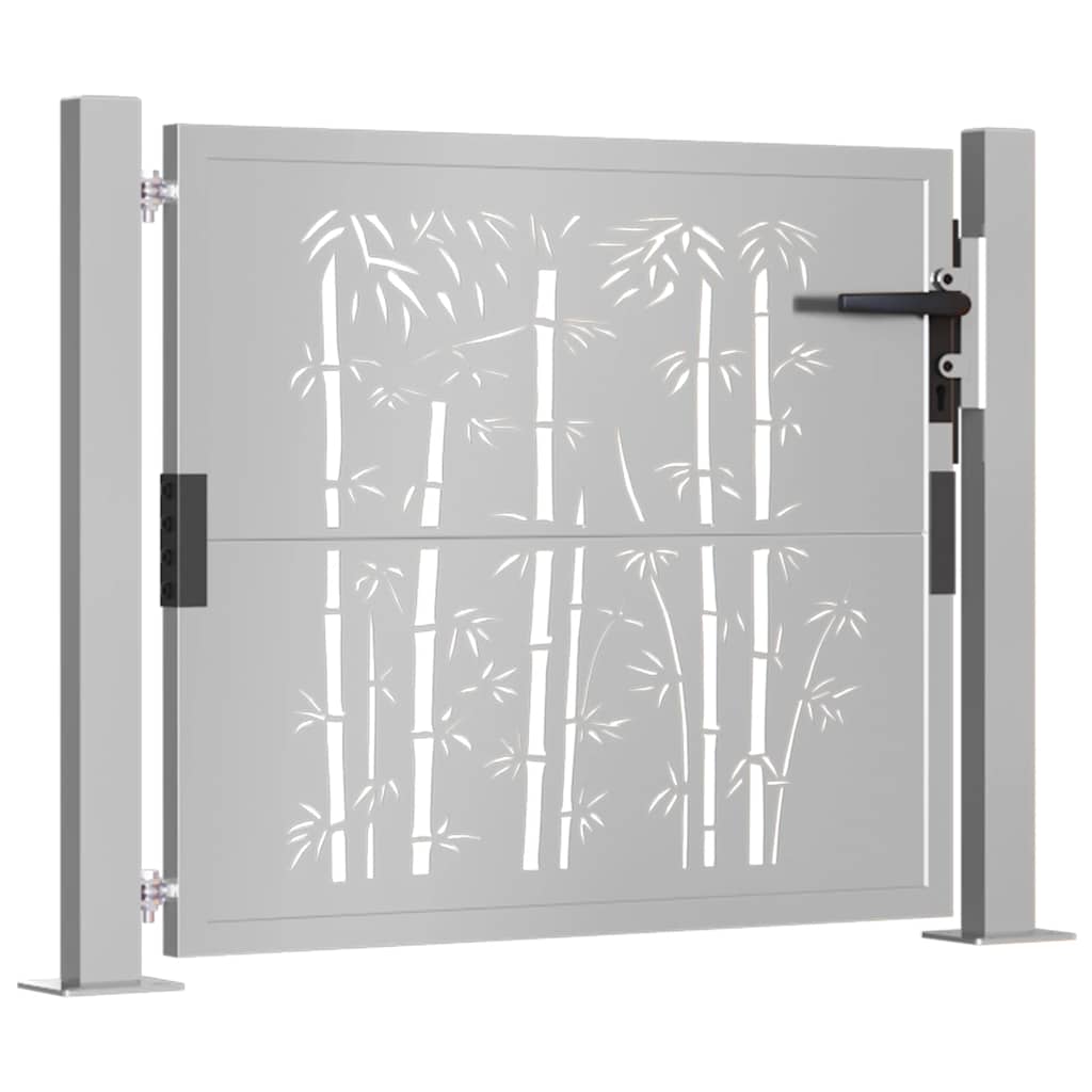 vidaXL Poartă pentru grădină, 105x105 cm, oțel corten, model bambus