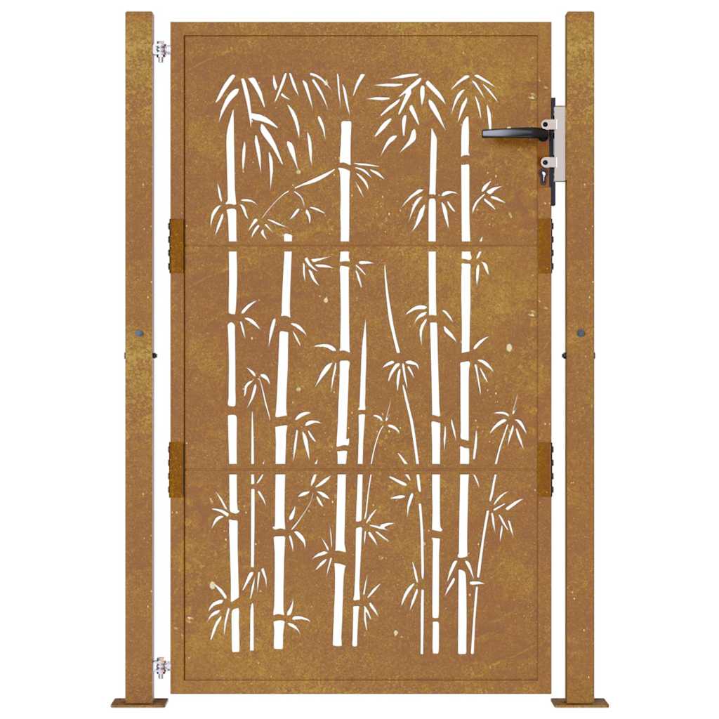 vidaXL Poartă pentru grădină, 105x155 cm, oțel corten, model bambus vidaXL Poartă pentru grădină, 105x155 cm, oțel corten, model bambus