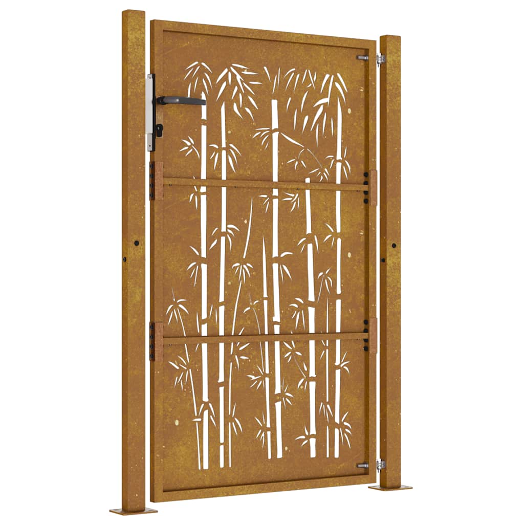 vidaXL Poartă pentru grădină, 105x155 cm, oțel corten, model bambus vidaXL Poartă pentru grădină, 105x155 cm, oțel corten, model bambus