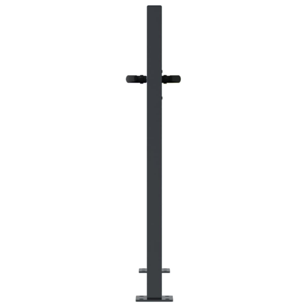 vidaXL Poartă de grădină antracit 100x75 cm oțel, design pătrat