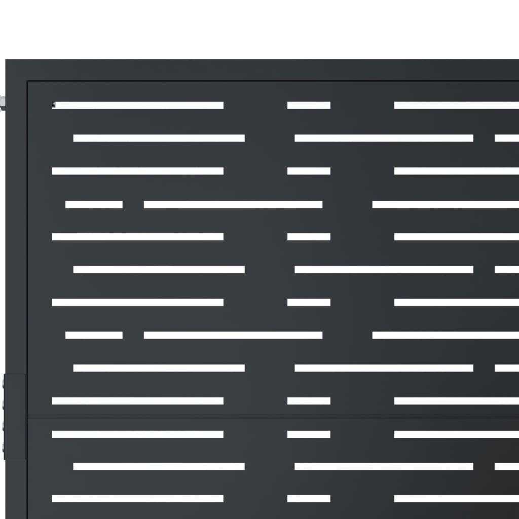 vidaXL Poartă de grădină antracit 100x200 cm oțel, design pătrat