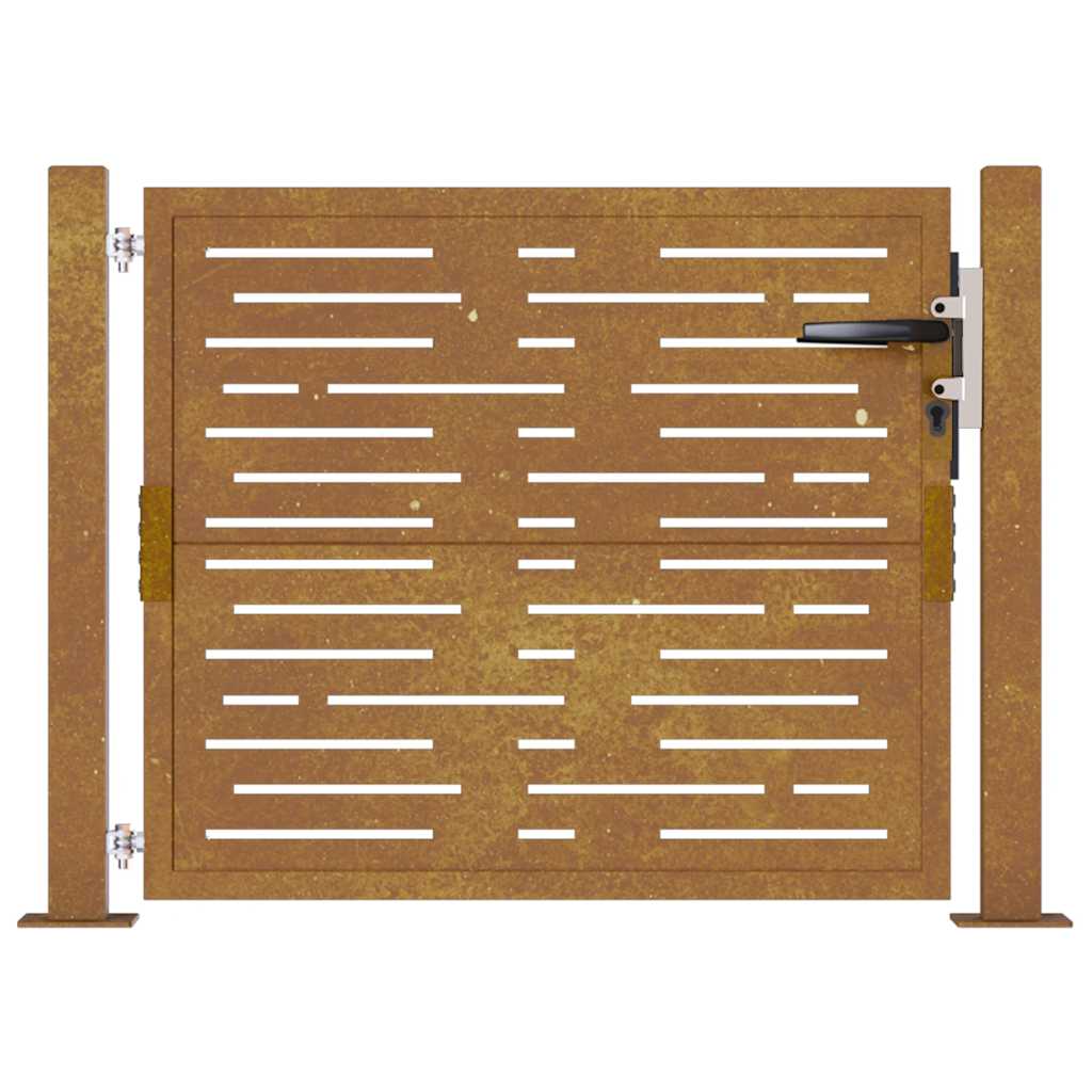 vidaXL Poartă pentru grădină, 105x80 cm, oțel corten, dreptunghiuri